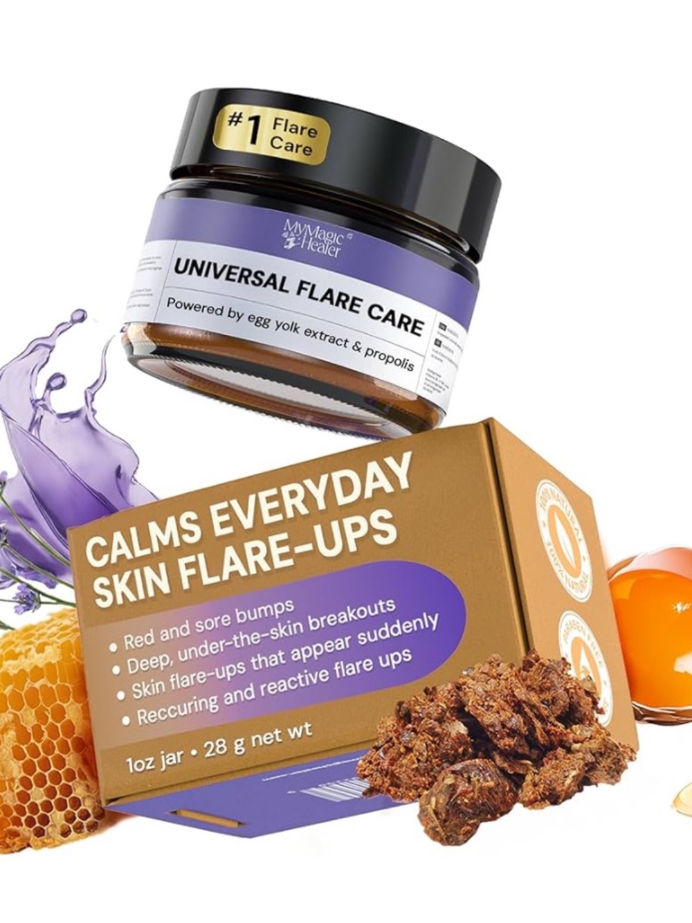 Universal Flare Care Skin Soothing Jar in Purple & Brown